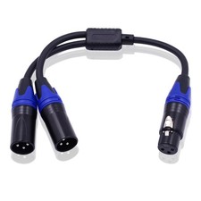 XLR Splitter 1 Female to 2 Male Microphone Cable, 3 Pin XLR Y Splitter Cable,...