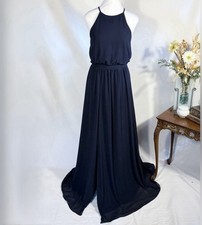💥BHLDN Anthropology Cayenne Halter Maxi Dress in Navy - Elegant Gown Sz M🧡