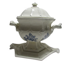 Vintage Duncan Enterprises Ceramic Soup Tureen Lid/Ladle/underplate FLAWS