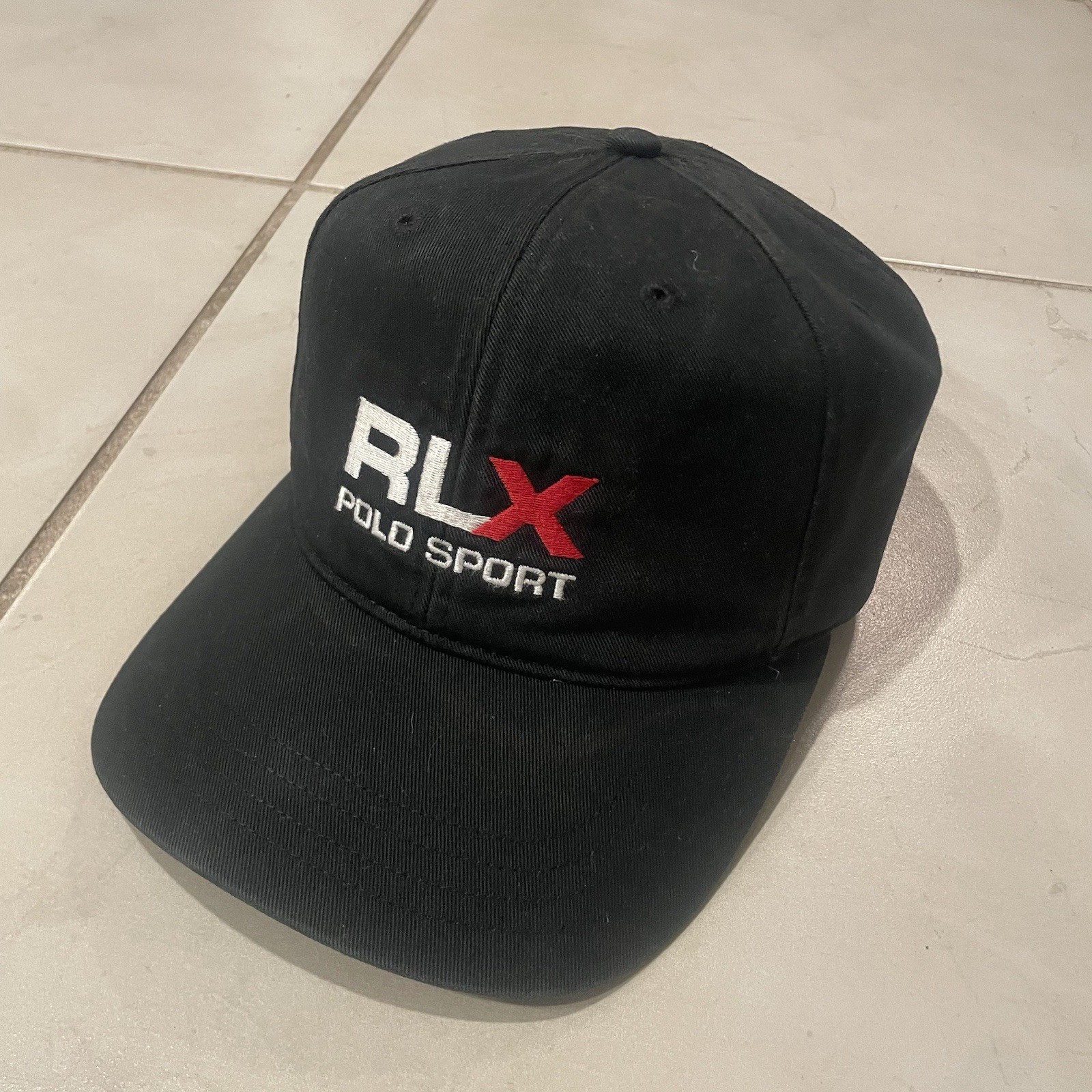 Vintage Ralph Lauren Polo Sport RLX Cap Dad Hat Cotton Black Adjustable Strap