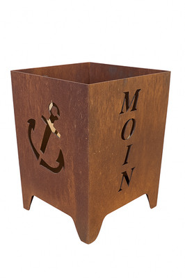 Feuerkorb Moin Anker inkl. Partylicht Metall Design Rost Tischdeko H24cm