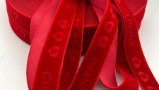 Chanel RED Velvet Material/w HEARTS Ribbon, Valentine's, sell by the yard