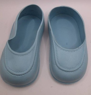 Vintage Doll Shoes Large Doll 4 X 2'' ~ ~ Blue Soft Vinyl #663