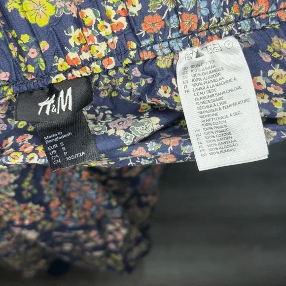 Falda H&M 100% Algodón Floral/Paisley - Talla S Pequeña Foto 3 de 3
