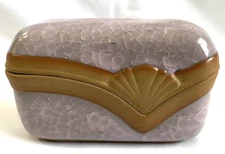 Crowning Touch Ceramic Trinket Box Vanity Jewelry Purple