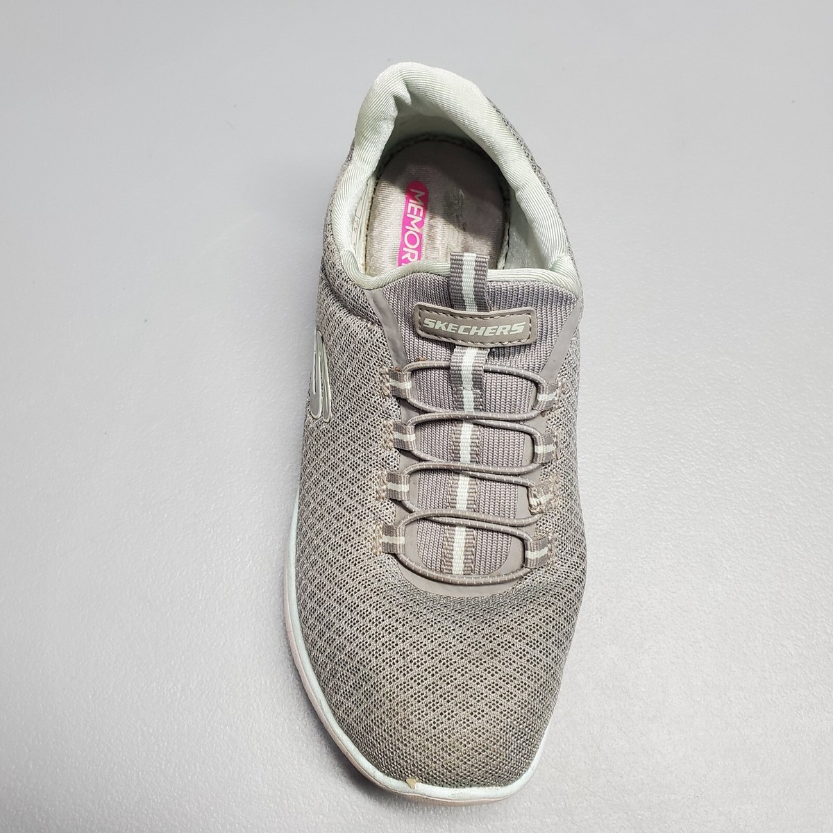 SKECHERS Sneakers Shoes Women Size Gray Blue Mesh Memory Foam