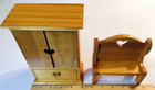 DOLLHOUSE WOOD CHINA CABINET & BENCH — photo 1