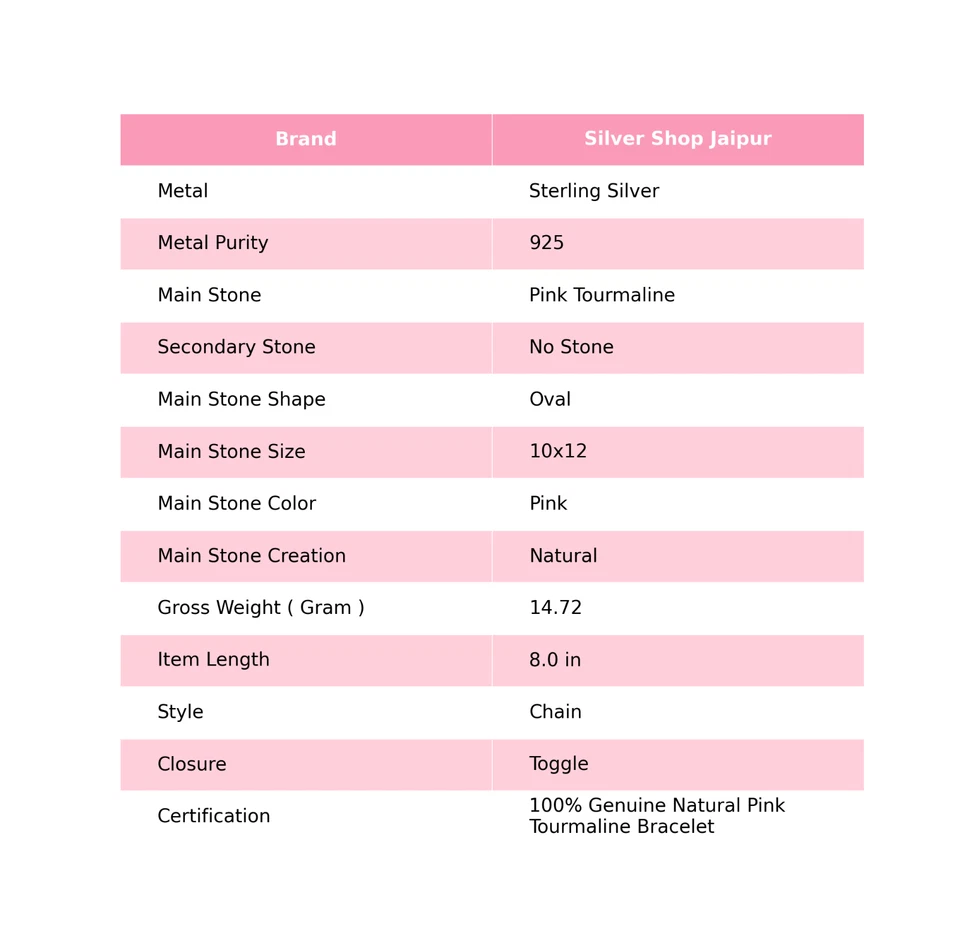 925 Sterling Silver Natural Pink Tourmaline Chain Ethnic Dainty Bracelet Jewelry — 第 2/4 张图片