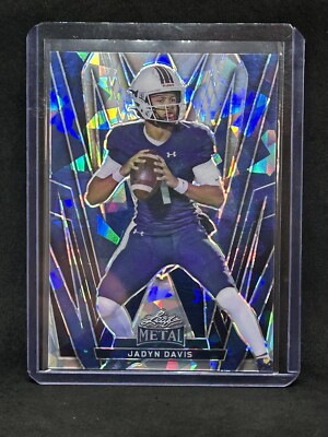 JADYN DAVIS 2024 LEAF METAL FOOTBALL BLUE ICE /7 B6