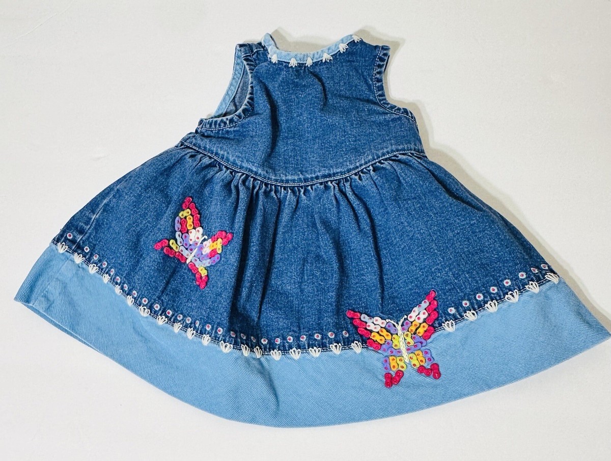 butterfly denim dress DENIM BUTTERFLY MINI DRESS