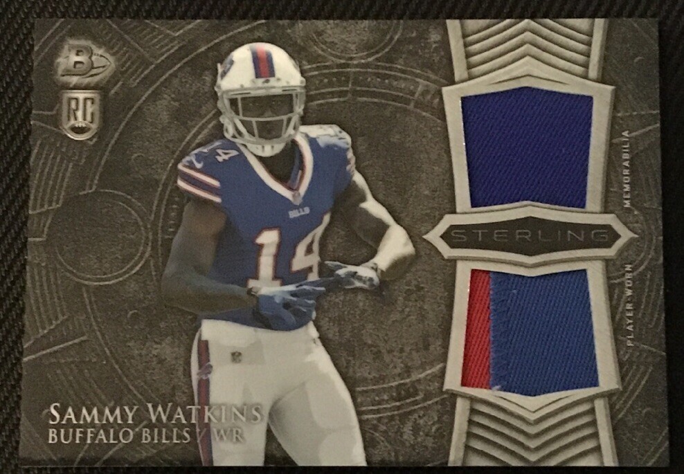 SAMMY WATKINS AUTHENTIC CERTIFIED GAME USED JERSEY CARD BUFFALO BILLS
