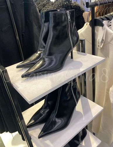 ZARA NEW WOMAN SS22 NEGROS DE TACÓN MEDIO CON CREMALLERA | eBay