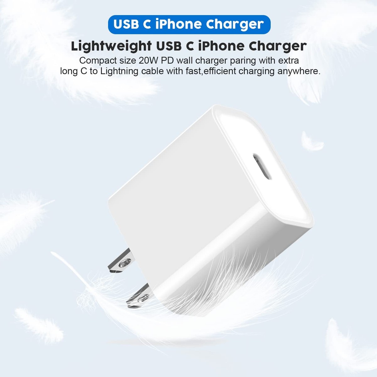Adattatore di alimentazione USB-C 20W blocco caricabatterie rapido QC3
