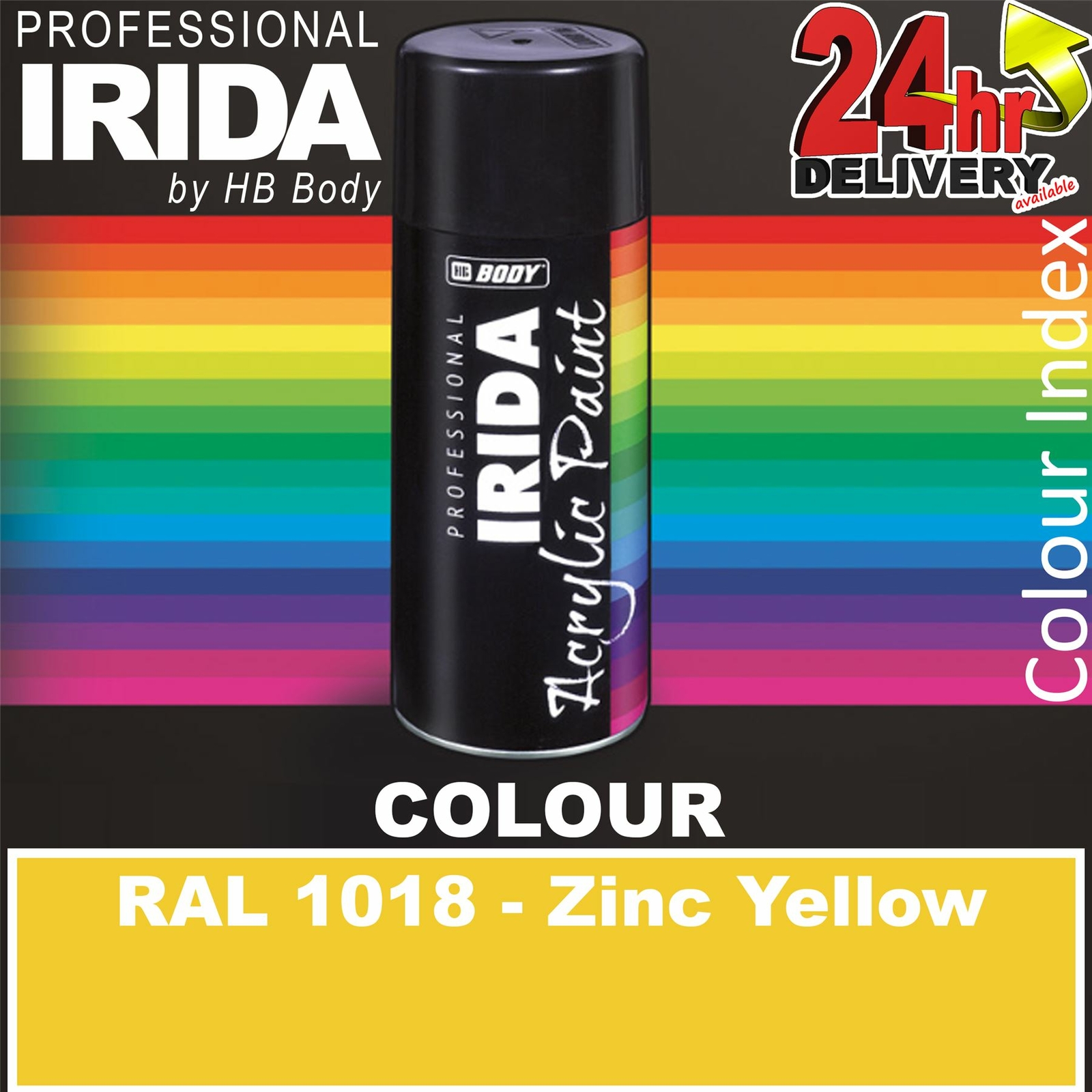 HB Body IRIDA RAL 1018 Zinc Yellow Professional Aerosol Spray Paint 400ml