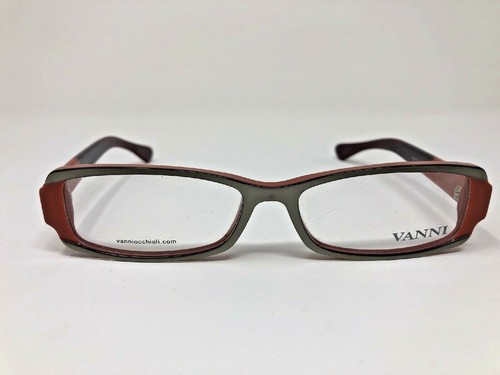 Vanni Eyeglasses Frame V1767 A707 51-15-140 Italy Plastic Orange Gray Red O456