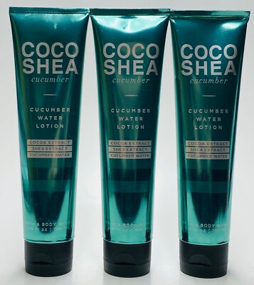 3 Bath & Body Works COCO SHEA CUCUMBER Water Lotion