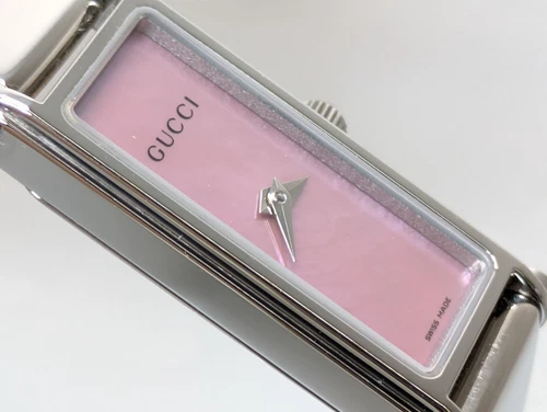 GUCCI 1500L Watch Silver Pink Shell Dial Women’s Bangle Wrist Watch 5.5-16cm - Picture 12 of 24
