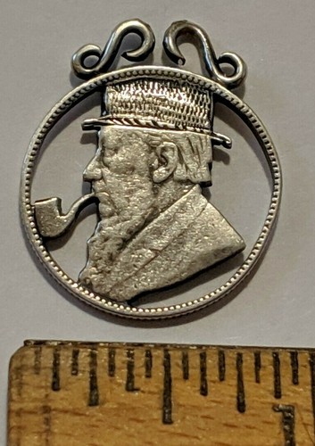 1896 SOUTH AFRICA ONE SHILLING COIN CUT OUT PIPE SMOKER WAS $100 