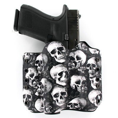 OWB Kydex Holster for Hanguns with Crimson Trace CMR 209 - MULTI SKULLS