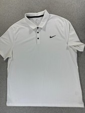 Nike Dri Fit Classic Solid Performance Short Sleeve Polo Shirt Men's 2XL White