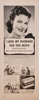 1940 Palmolive Soap Vintage Ad I love my husband far too much