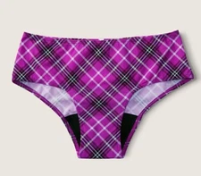 VS pink PERIOD PANTY Hipster Large New sealed fushia plaid 