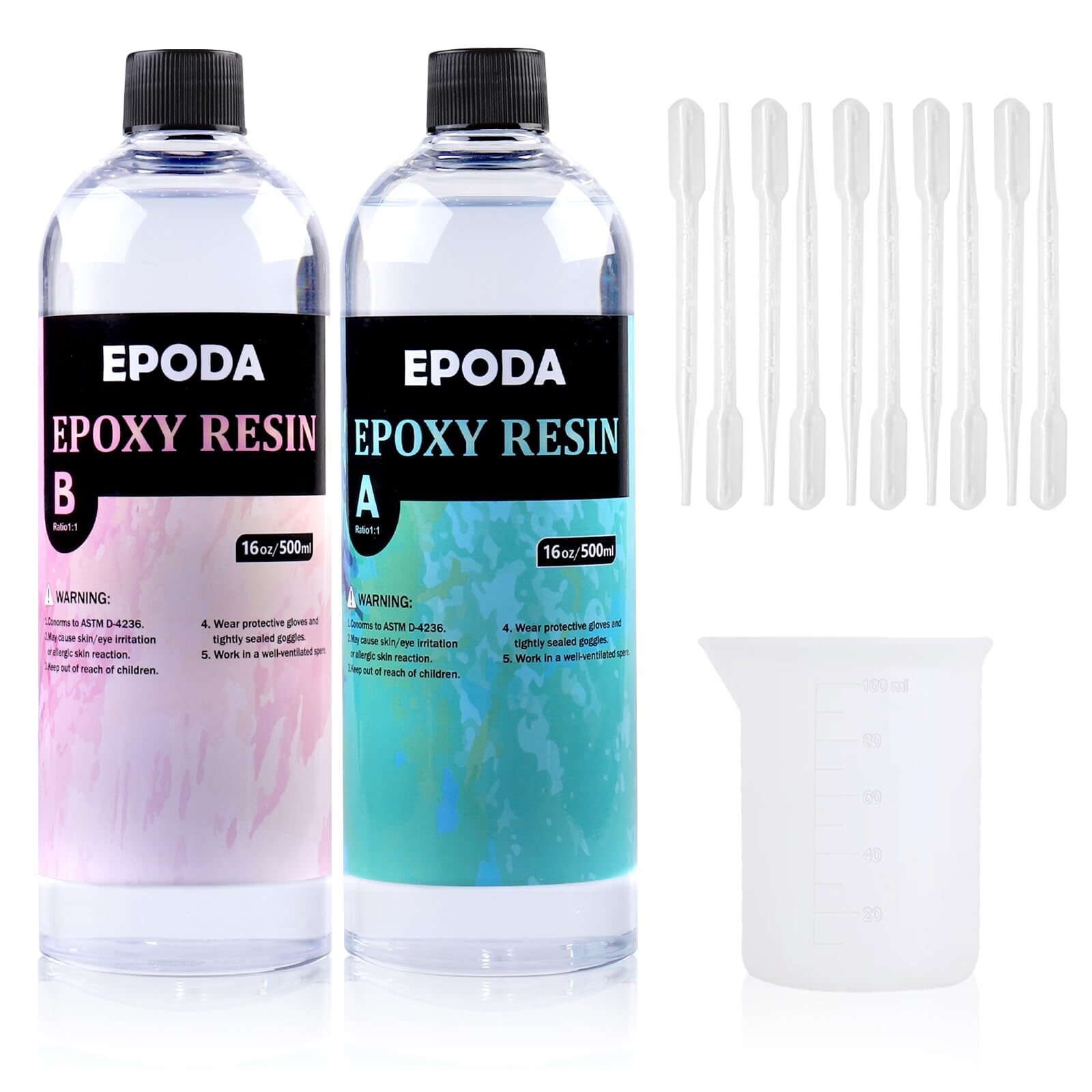 Epoxy Resin 32oz Crystal Clear Art Casting Resin and Hardener Hard Perfect fo...