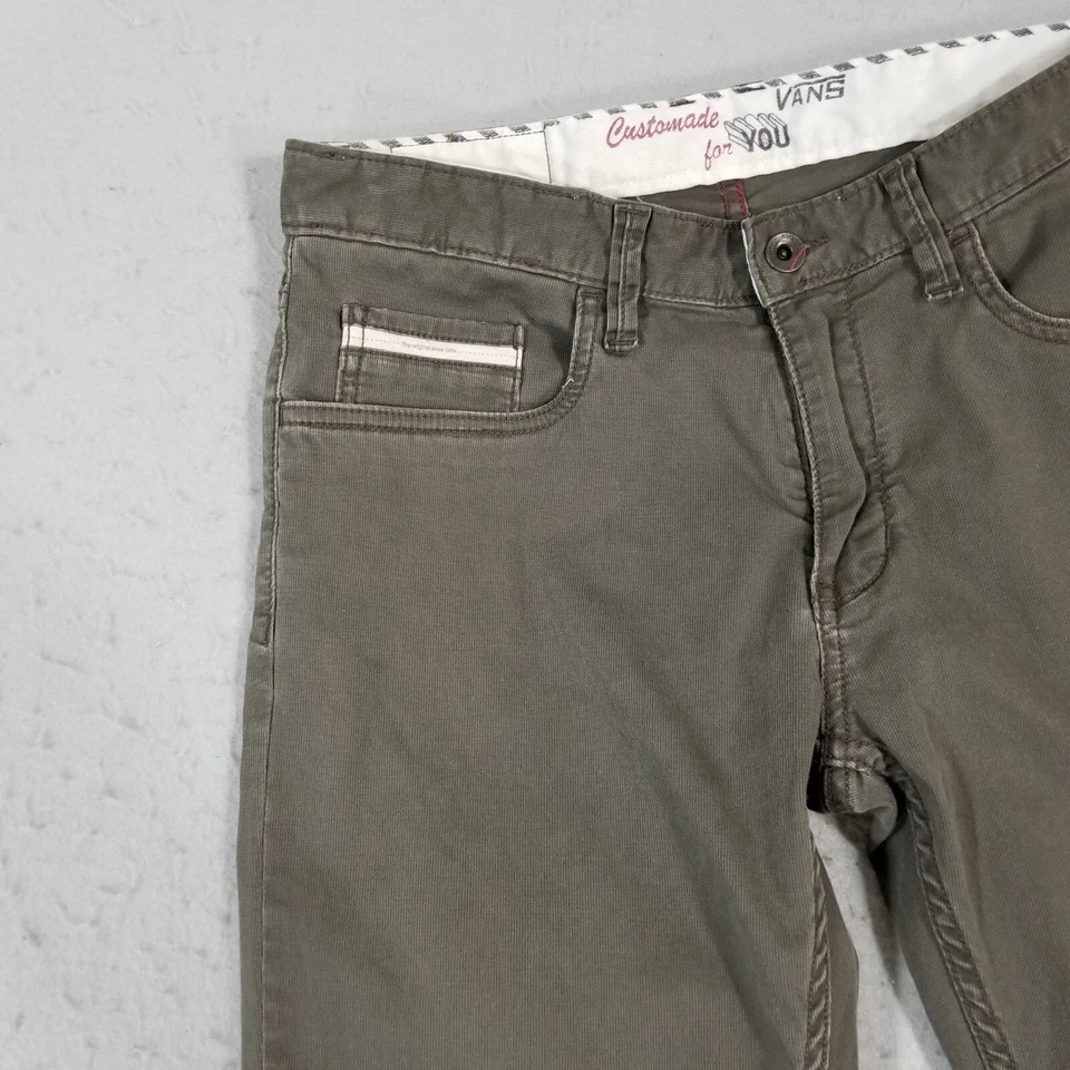 Vans off the wall jeans pants men's 30 x 30 Brown slim straight flex stretch - Image 3 of 4