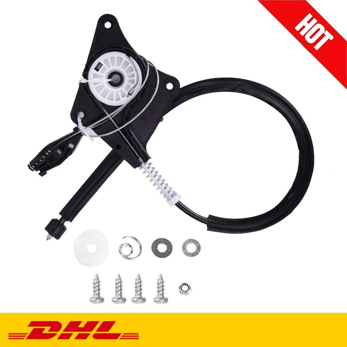 Set Riparazione Alzacristallo Elettrico Anteriore Sinistro ESC EWR671 Per VW New Beetle Cabriolet 2003-2010, Compatibile 1Y0837461