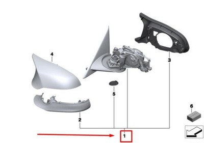 BMW 1 F21 11- Spiegel links 51167268539 RHD 6 Pinnen online kaufen  