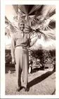 Vtg B&W Found Photo 1940s African American Soldier Man Uniform WW2 Palm Tree