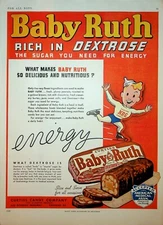 Original 1936 Baby Ruth Ad: NRG Boy; What Makes Baby Ruth So Delicious