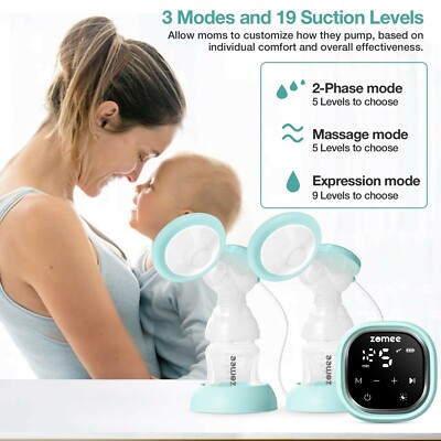 Double Electric Breast Pump   with Expression, Massage, and 2-Phase Modes -