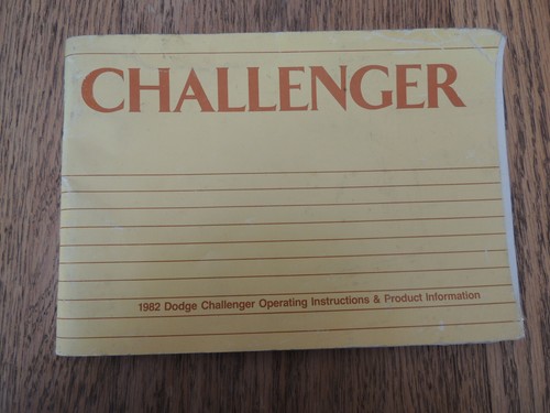 1982 Dodge Challenger Owner's Manual