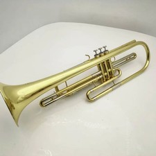 New Bass Trumpet B Flat Brass Material Professional Grade Musical Instrument -