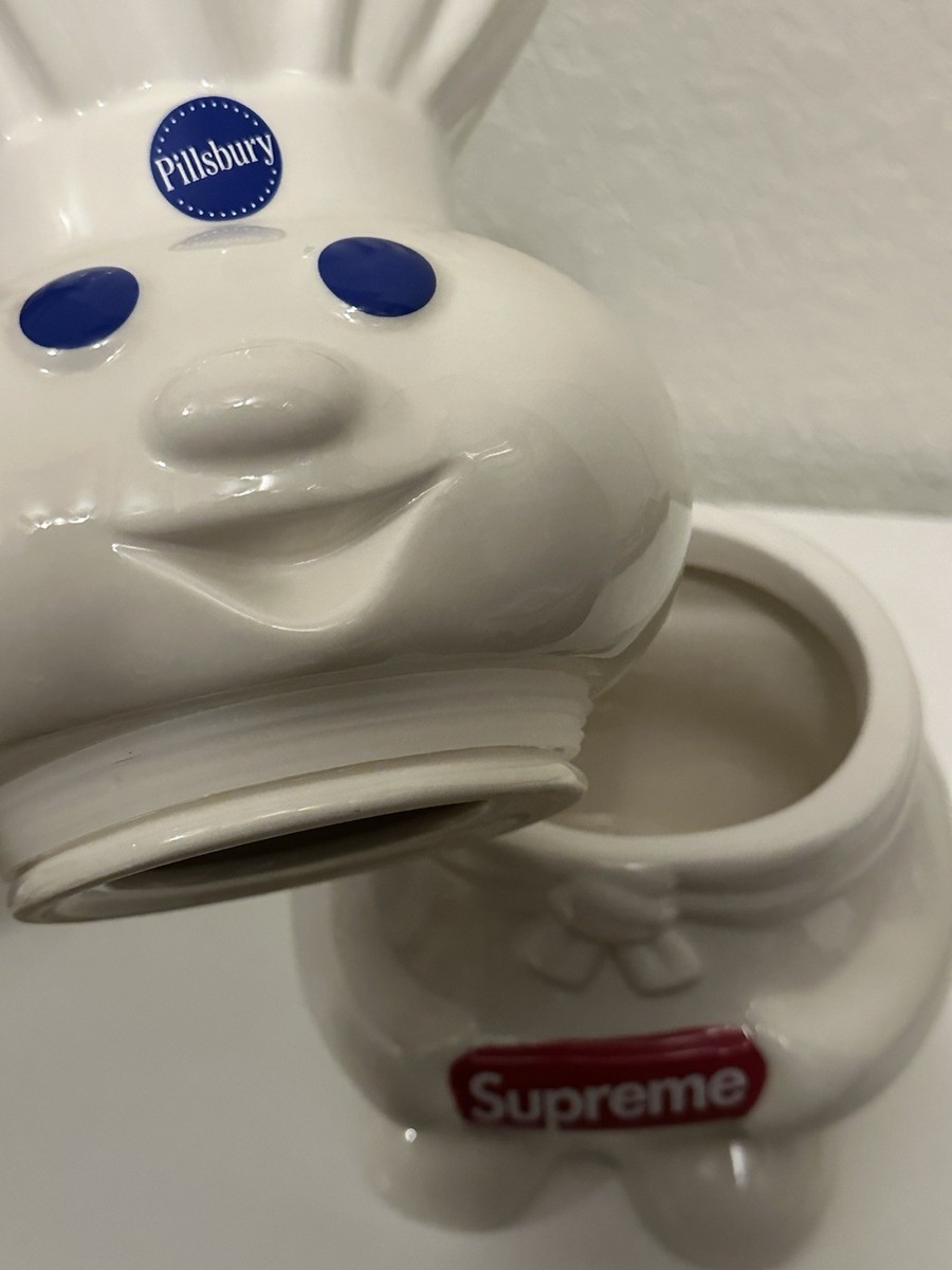 NEW** Supreme x Pillsbury Doughboy Ceramic Cookie Jar W/ Silicone