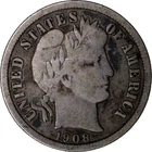 1908 10c Barber Dime ~ Fine Details