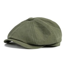 BOTVELA Men's Newsboy Gatsby Hat Cotton Vintage Flat Ivy 7 1/2 Army Green