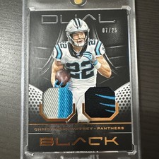 2019 Panini Black Christian McCaffrey Dual Memorabilia 7/25 Panthers 49ers