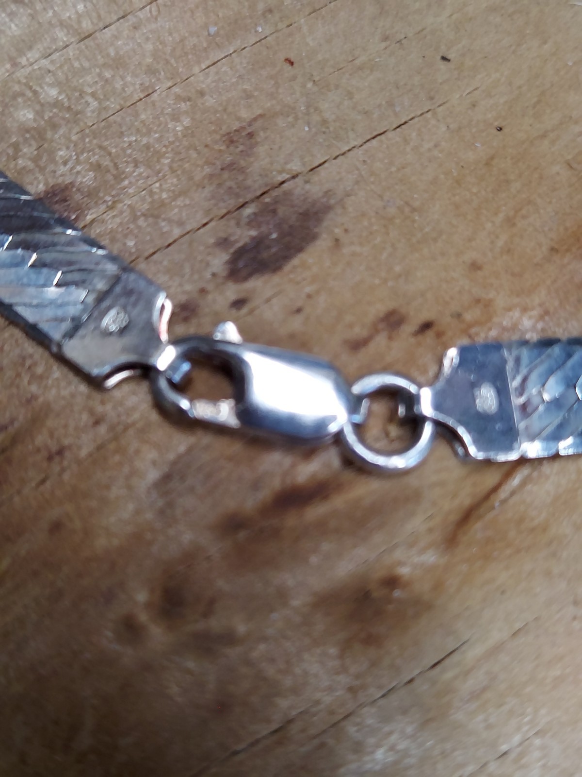 solid 925 silver 24" herringbone necklace - image 6