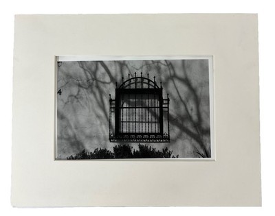 Barred Window and Shadows, Black-and-White Photograph