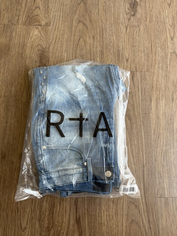 RTA ZED Straight Leg “Glacier Blue 3D Cross Panel” Jeans