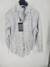 Van Heusen Dress Shirt Men's M 15-15.5 32/33 Lake Even Temp Slim Stretch Plaid