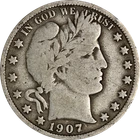 1907-P Barber Half Dollar
