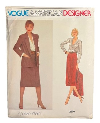 Vogue American Designer 2270 Calvin Klein Power Suit Pattern UNCUT FF Size 16