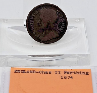 Lote de monedas de cobre 1674 Inglaterra rey Carlos II Gran Bretaña. H224