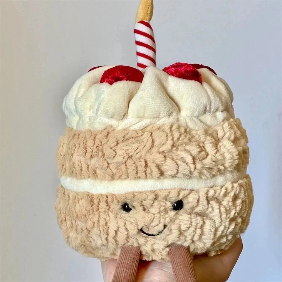 Juguetes de peluche Jellycat divertidos pastel de cumpleaños fresa muñeca niños regalo de cumpleaños Foto 2 de 4