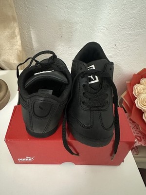 PUMA Roma Basic Low Top Leather Black Sneaker Unisex Kids US 7