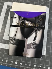 VTG Fredericks Of Hollywood Leg Ware Stockings Black Scallop Lace Top - New