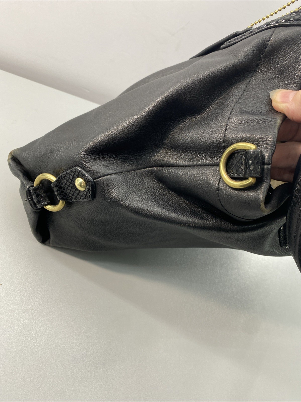 Coach Ashley Black Python Leather Satchel Shoulde… - image 7